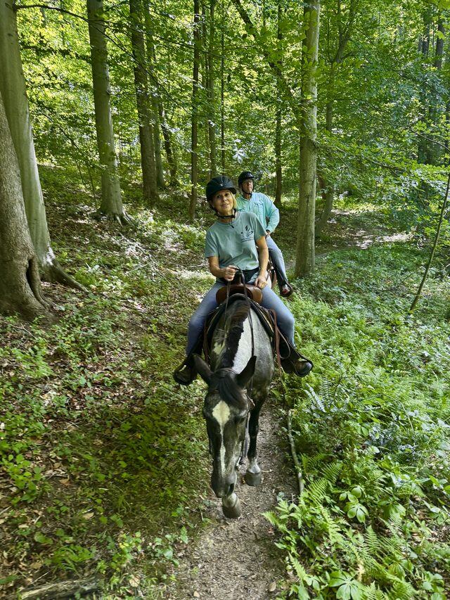 Riding the woods together — Solitude Stables, Harwood, MD